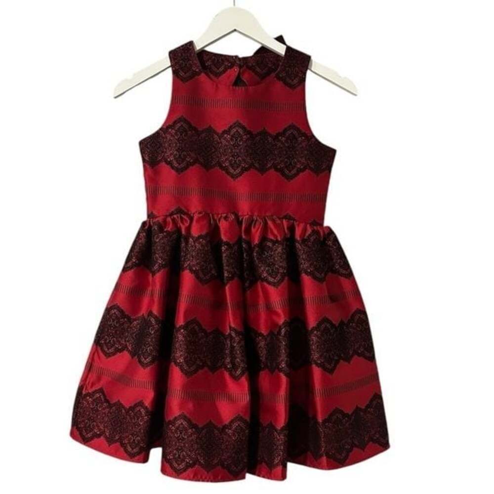 GB Girls Red Black Sleeveless Dress 7